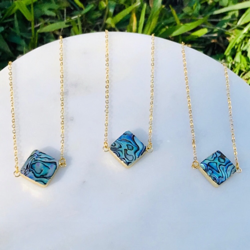 Diamond Abalone Shell Necklace